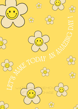 Preview of Groovy/Retro Smiley Face Poster Decoration: Let's Make Today an Amazing Day!