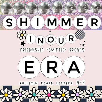 Preview of Groovy Retro Swiftie Era Friendship Beads, Banners, and Borders Classroom Bundle