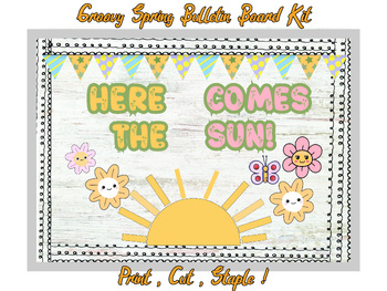 Preview of Groovy Spring Bulletin Board & April Sun & Flowers Bulletin Kit