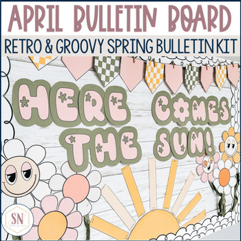Preview of Spring Bulletin Board Board With Letters | April Bulletin | Here Comes The Sun
