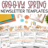 Groovy Spring Classroom Newsletters | April Newsletters