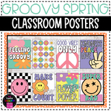 Groovy Spring Flowers Classroom Posters - Classroom Decor