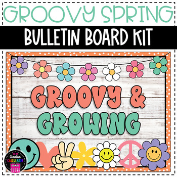 Preview of Groovy Spring Flowers Retro Bulletin Board or Door Decor