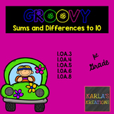 Groovy Sums and Differences to 10: First Grade Math Stations