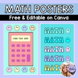 Groovy Themed Math Posters - Editable and Free on Canva