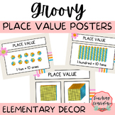 Groovy Themed Place Value Posters Math Printable