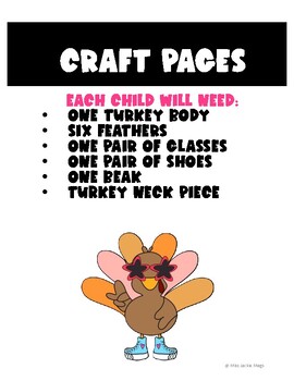 Preview of Groovy Turkey Craft and Writing activity
