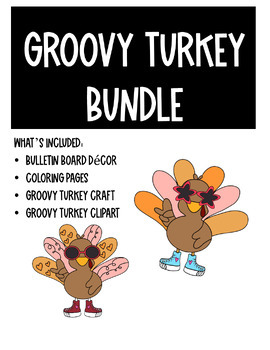 Preview of Groovy Turkey Thanksgiving Day Craft and Bulletin Board Bundle