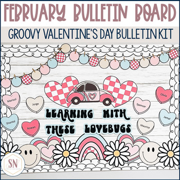 Preview of Valentine's Day Bulletin Board | Retro February Bulletin Board | Valentine Decor