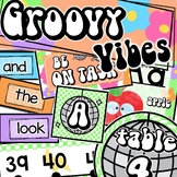 Groovy Vibes Retro Classroom Decor Bundle | Editable Text
