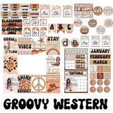 Groovy Western Boho Cowgirl Disco Classroom Decor Bundle