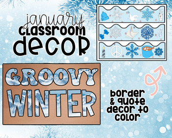 Preview of Groovy Winter Bulletin Board Decor