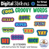 Groovy Words Digital Stickers