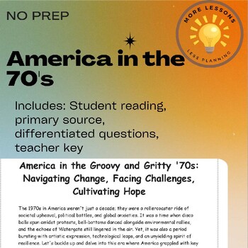 Preview of Groovy and Gritty, America in the '70s: A Comprehensive Reading Comprehension