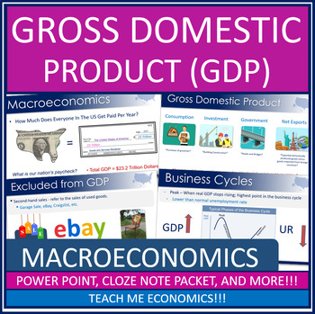 Preview of Gross Domestic Product GDP Economic Powerpoint Economics + Interactive Notebook