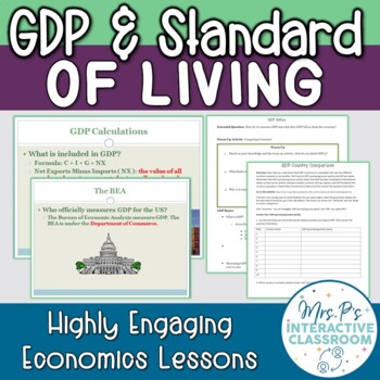 Preview of Gross Domestic Product (GDP) & Standard of Living Econ Lesson *Distance Learning