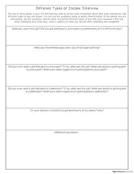 gross income consumer math note taking activities tpt