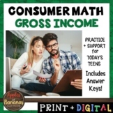 Gross Income - Consumer Math (Notes, Activities, Quiz, Pre