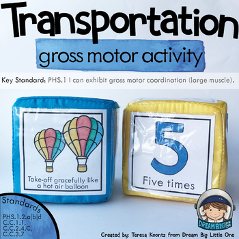 Preview of Transportation Gross Motor Activity Movement Dice or Cards