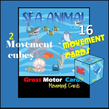 Preview of Gross Motor Cards Sea Animal Movements Cards