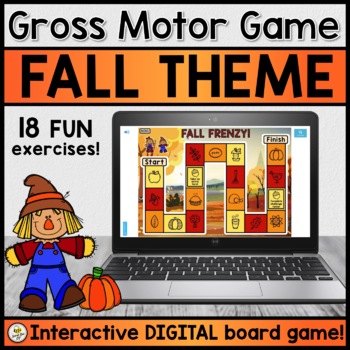 Preview of Gross Motor DIGITAL Board Game for Teletherapy (FALL THEME)