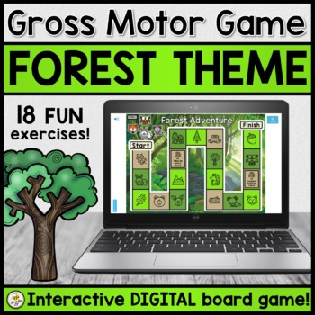 Preview of Gross Motor DIGITAL Board Game for Teletherapy (FOREST THEME)