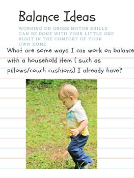 Preview of Gross Motor Play: Pillows and Balance (Early Intervention)