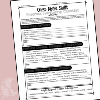 gross motor assessment forms printable