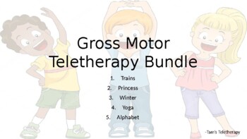 Preview of Gross Motor Teletherapy 5-in-1 PPT Bundle!
