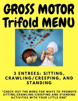 Preview of Gross Motor Trifold Menu Series:3 different entrees/skills (Early Intervention)