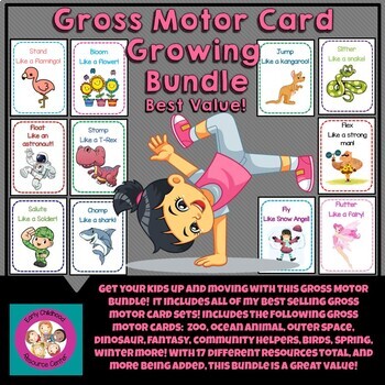 Preview of Gross Motor and Movement Card Growing BUNDLE