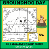 Groudhog Day collaborative Coloring poster/ Art February