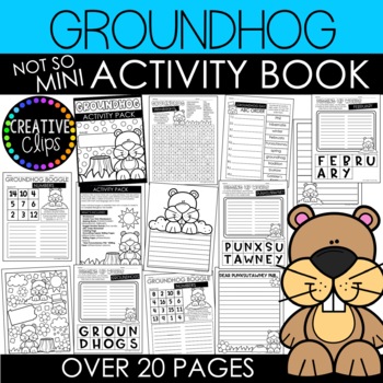 Preview of Groundhog Activity Book and Coloring Pages {Made by Creative Clips Clipart}