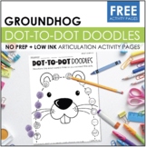 Groundhog Articulation Dot-to-Dot Doodles Activity Pages