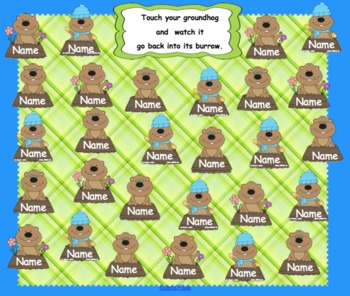 Preview of Groundhog Attendance for SMARTBoard with Animation