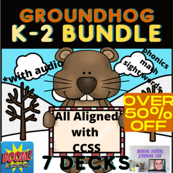 Preview of Groundhog BOOM CARD BUNDLE