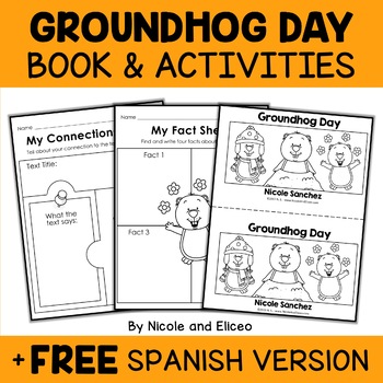 Preview of Groundhog Day Activities and Mini Book + FREE Spanish