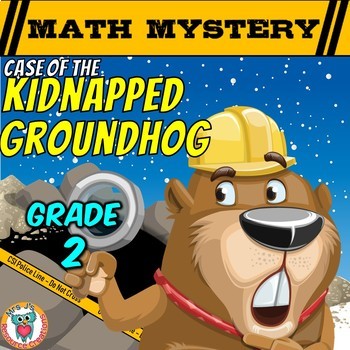Preview of 2nd Grade Groundhog Day Activity - Math Mystery Printable & Digital Worksheets