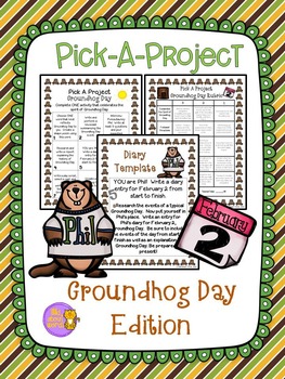 Preview of Groundhog Day A Project Writing Activities, Choice Boards, Rubric