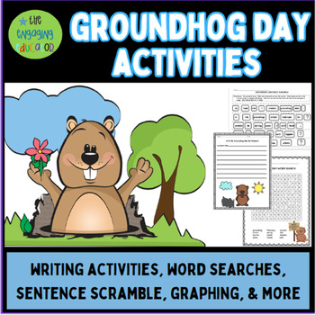 Preview of Groundhog Day Activities ELA, Writing, and Math First, Second, or Third Grade