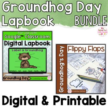 Preview of Groundhog Day Activities Interactive Notebook Digital and Printable Bundle
