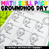 Groundhog Day Activities Math Worksheets - No Prep - 4th &