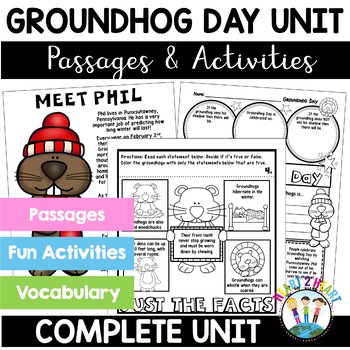 Preview of Groundhog Day Activity Prediction Reading Comprehension Coloring Writing 