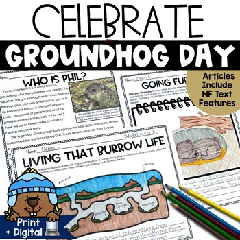 Preview of Groundhog Day Activities Reading Comprehension Passages Writing Math 3rd 4th 5th