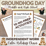 Groundhog Day Activities Puzzles Middle & High School Sub 