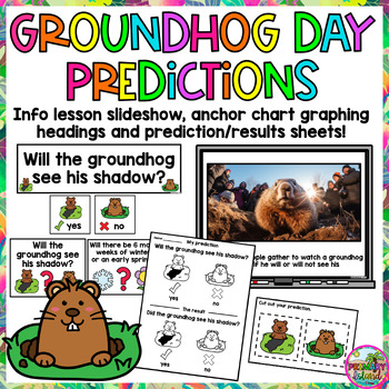 Preview of Groundhog Day Prediction Voting Activity with Digital info Slides, Posters Graph