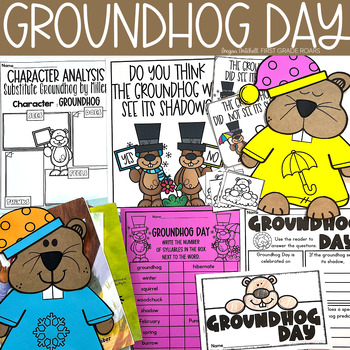 Preview of Groundhog Day Book Companions Activities Reading Comprehension Groundhog Craft