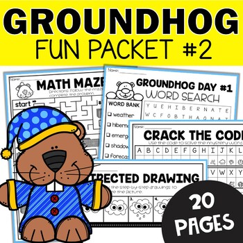 Preview of Groundhog Day Busy Packet  - Fun Work February 2nd 3rd Winter Morning Worksheet