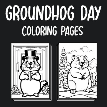 Preview of Groundhog Day Cartoon Animal coloring pages