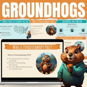 Preview of Groundhog Day Celebration: Interactive Google Slides, Classroom